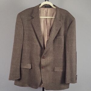 Lauren Ralph Lauren Herringbone Lambswool Elbow Patch Sport Coat/Blazer 46R